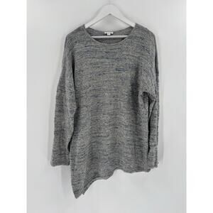 Pure Jill J Jill Sweater Womens XL Gray Asymmetrical Wool Cashmere Pullover Knit